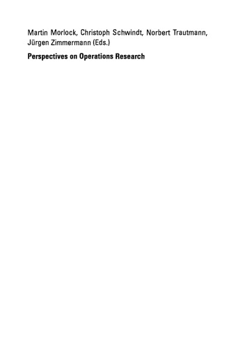 Perspectives on Operations Research: Essays in Honor of Klaus Neumann