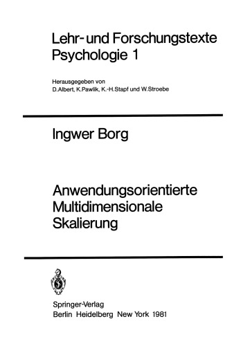 Anwendungsorientierte Multidimensionale Skalierung