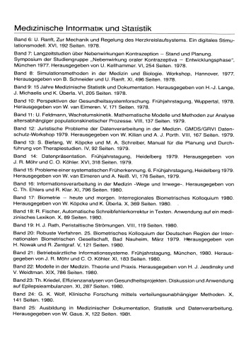 Ausbildung in Medizinischer Dokumentation, Statistik und Datenverarbeitung: Symposium anläßlich des zehnjährigen Bestehens der Schule für Medizinische Dokumentationsassistenten der Universität Ulm, Neu-Ulm, 10. Juli 1979