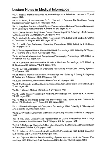 Objective Medical Decision-making; Systems Approach in Acute Disease: Eindhoven, The Netherlands, 19–22 April 1983 Proceedings