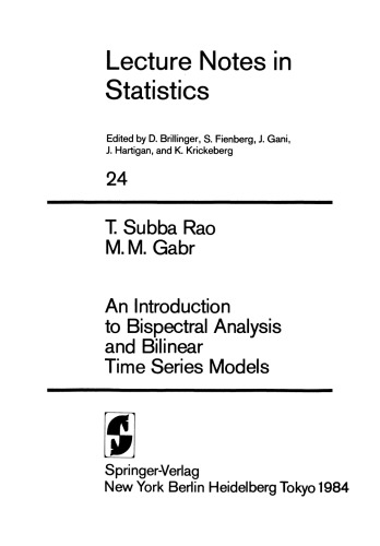 An Introduction to Bispectral Analysis and Bilinear Time Series Models