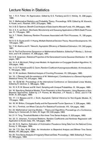 Robust and Nonlinear Time Series Analysis: Proceedings of a Workshop Organized by the Sonderforschungsbereich 123 “Stochastische Mathematische Modelle”, Heidelberg 1983