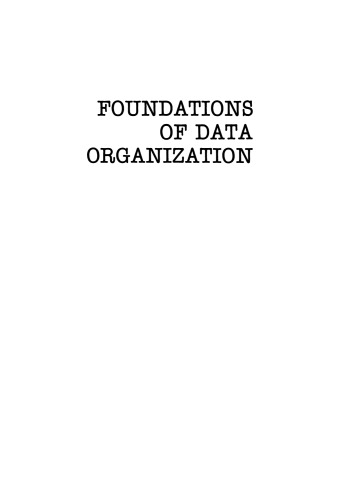 Foundations of Data Organization