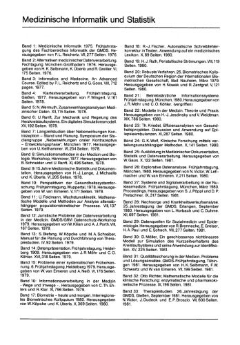 Medizinische Informationsverarbeitung und Epidemiologie im Dienste der Gesundheit: 32. Jahrestagung der GMDS Tubingen, Oktober 1987 Proceedings