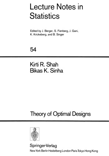 Theory of Optimal Designs