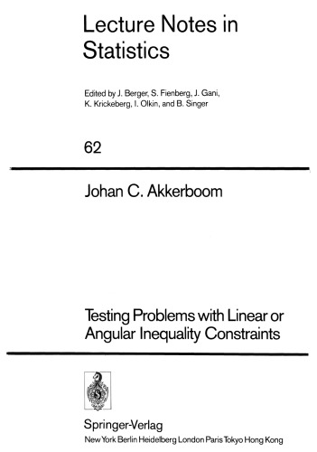 Testing Problems with Linear or Angular Inequality Constraints