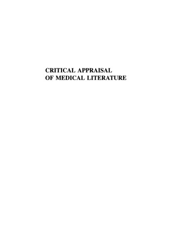 Critical Appraisal of Medical Literature