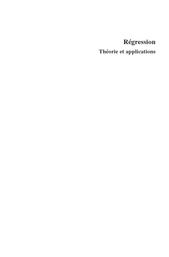 Regression: Theorie et applications