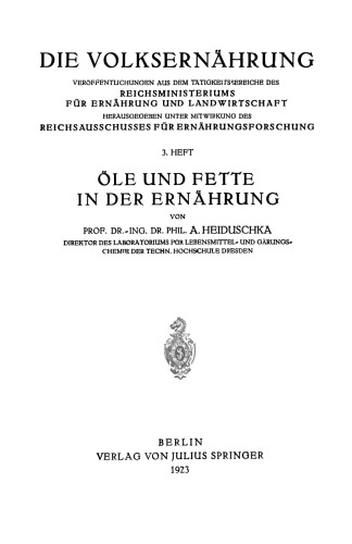 Öle und Fette in der Ernährung