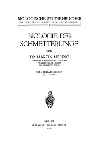Biologie der Schmetterlinge