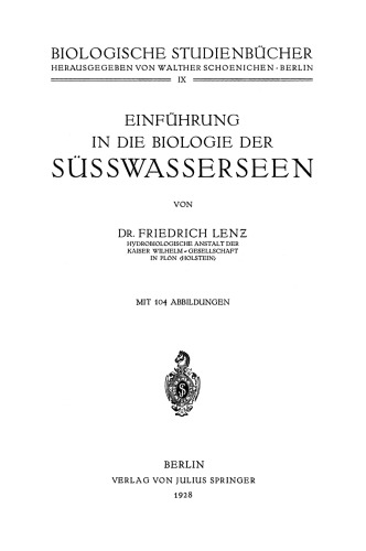 Einführung in die Biologie der Süsswasserseen