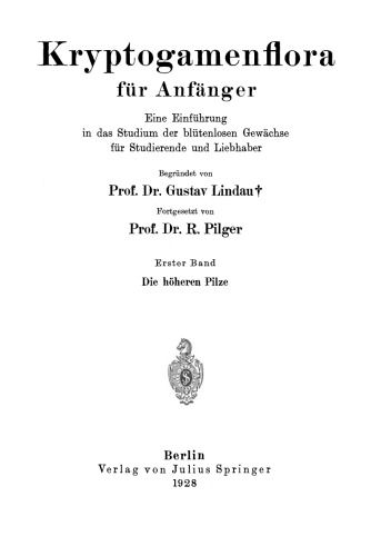 Die hoheren Pilze: Basidiomycetes