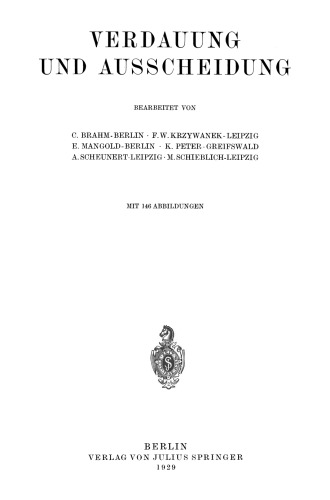 Verdauung und Ausscheidung