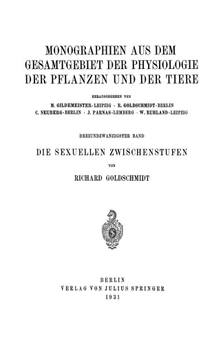 Die Sexuellen Zwischenstufen