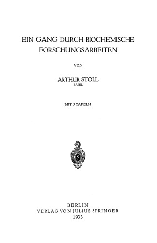 Ein Gang durch Biochemische Forschungsarbeiten