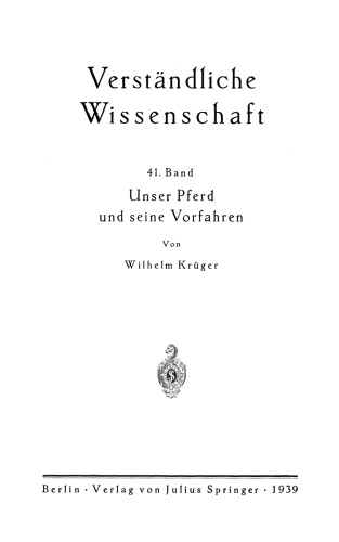Unser Pferd und Seine Vorfahren