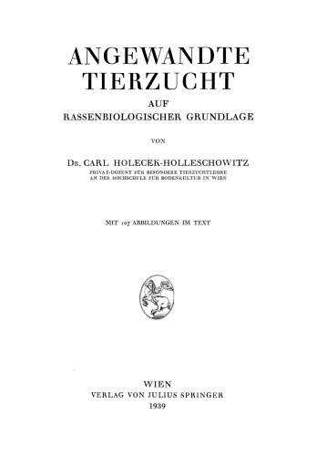 Angewandte Tierzucht auf rassenbiologischer Grundlage