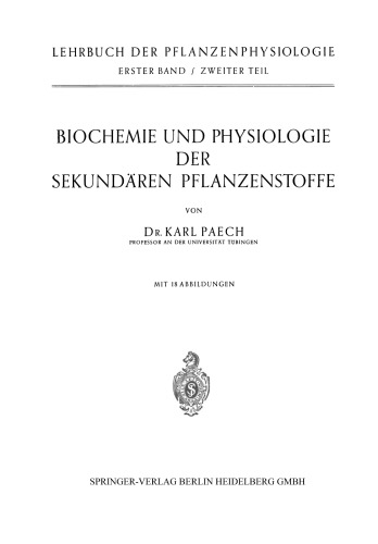 Biochemie und Physiologie der Sekundären Pflanzenstoffe