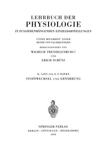 Stoffwechsel und Ernahrung