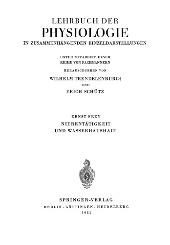 Nierentatigkeit und Wasserhaushalt