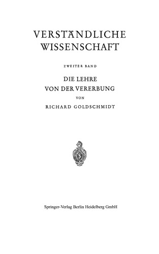 Die Lehre von der Vererbung