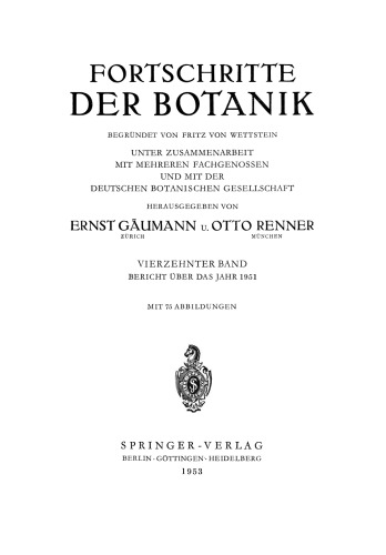 Bericht Uber das Jahr 1951