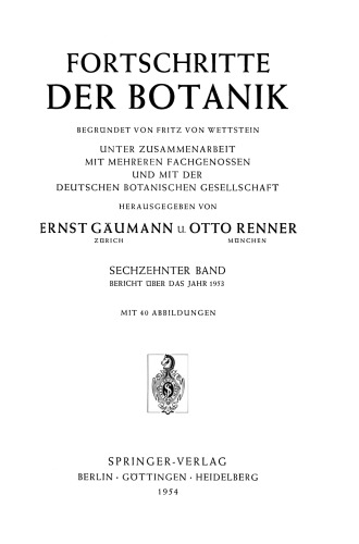 Bericht uber das Jahr 1953