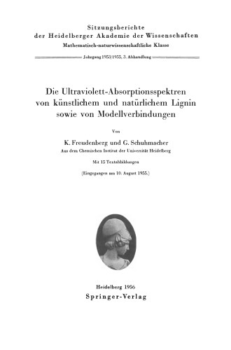 Die Ultraviolett-Absorptionsspektren von kunstlichem und naturlichem Lignin sowie von Modellverbindungen