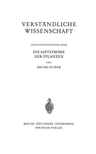 Die Saftströme der Pflanzen