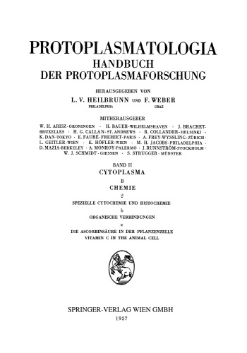 Die Ascorbinsäure in der Pflanzenzelle. Vitamin C in the Animal Cell