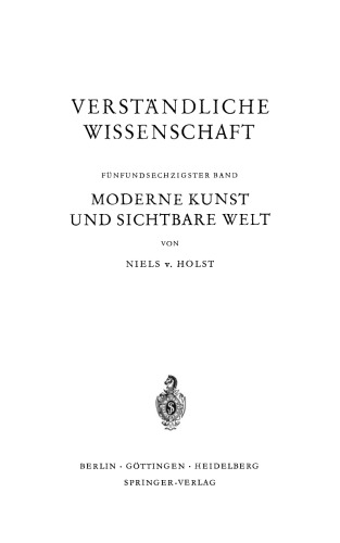 Moderne Kunst und Sichtbare Welt
