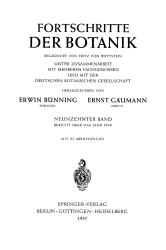 Bericht Uber das Jahr 1956