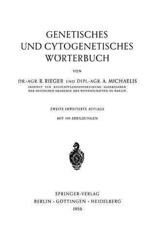 Genetisches und Cytogenetisches Worterbuch
