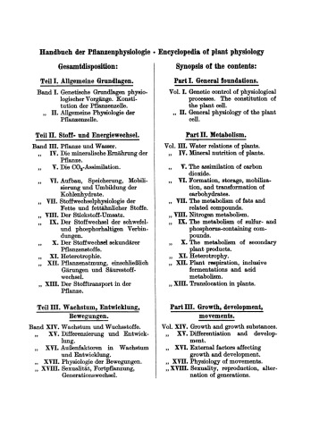 Growth and Growth Substances / Wachstum und Wuchsstoffe