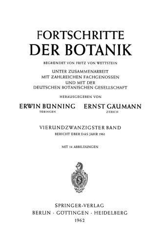 Fortschritte der Botanik
