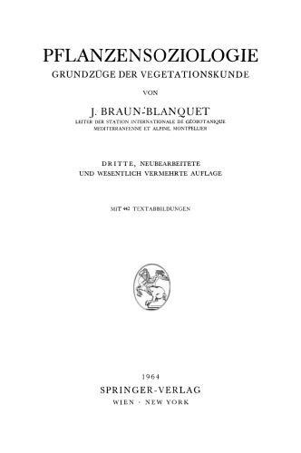 Pflanzensoziologie: Grundzüge der Vegetationskunde