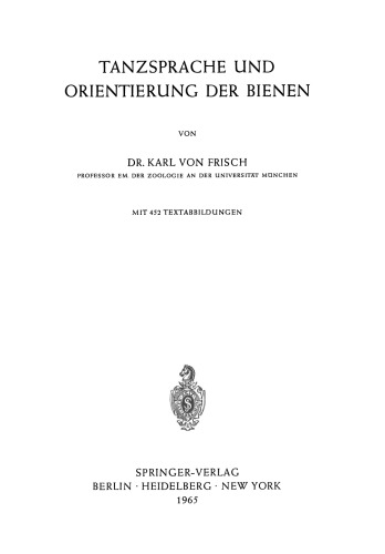 Tanzsprache und Orientierung der Bienen