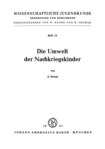 Die Umwelt der Nachkriegskinder