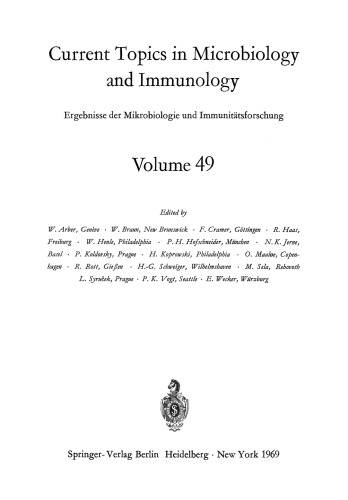 Current Topics in Microbiology and Immunology / Ergebnisse der Mikrobiologie und Immunitatsforschung