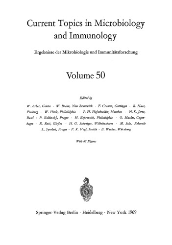 Current Topics in Microbiology and Immunology: Ergebnisse der Mikrobiologie und Immunitatsforschung