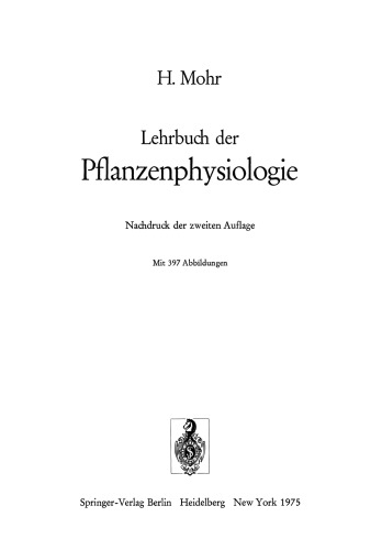 Lehrbuch der Pflanzenphysiologie