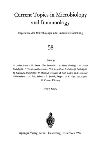 Current Topics in Microbiology and Immunology: Ergebnisse der Mikrobiologie und Immunitatsforschung
