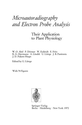 Microautoradiography and Electron Probe Analysis: Their Application to Plant Physiology