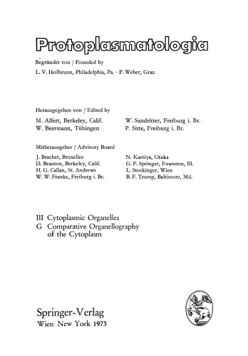 Comparative Organellography of the Cytoplasm