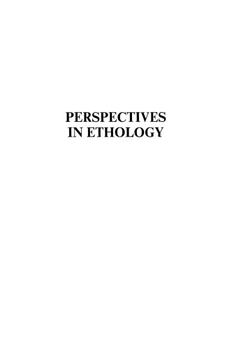 Perspectives in Ethology