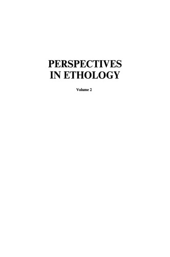 Perspectives in Ethology: Volume 2
