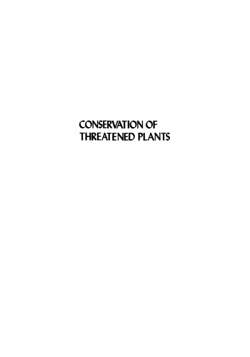 Conservation of Threatened Plants