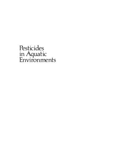 Pesticides in Aquatic Environments