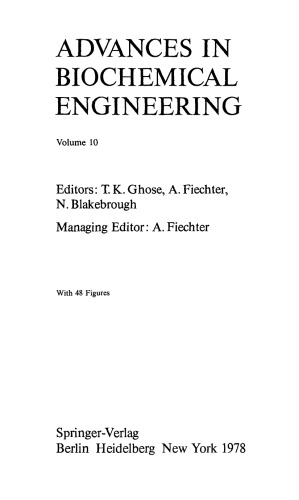 Advances in Biochemical Engineering, Volume 10