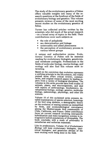 Evolutionary Biology: Volume 18